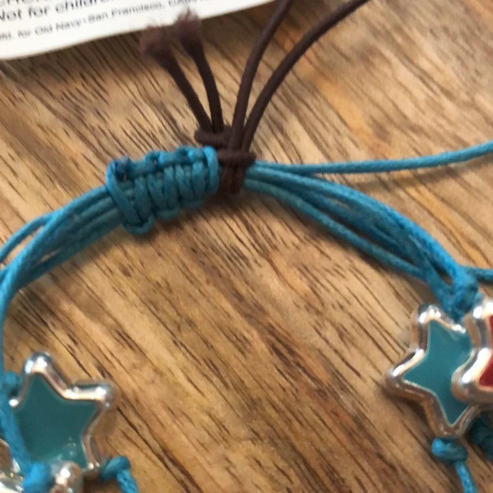 Old Navy Star Bracelet Red White Blue Stars One Size Adjustable